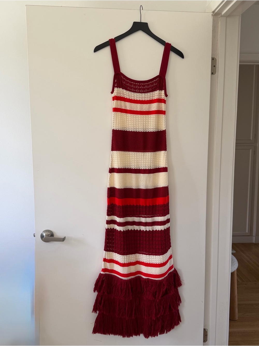 Johanna Ortiz Embayed Fringed Crochet Pima Cotton Maxi Dress - Picture 4 of 7